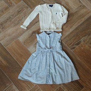 2t girl's Ralph Lauren cream  cardigan and dress